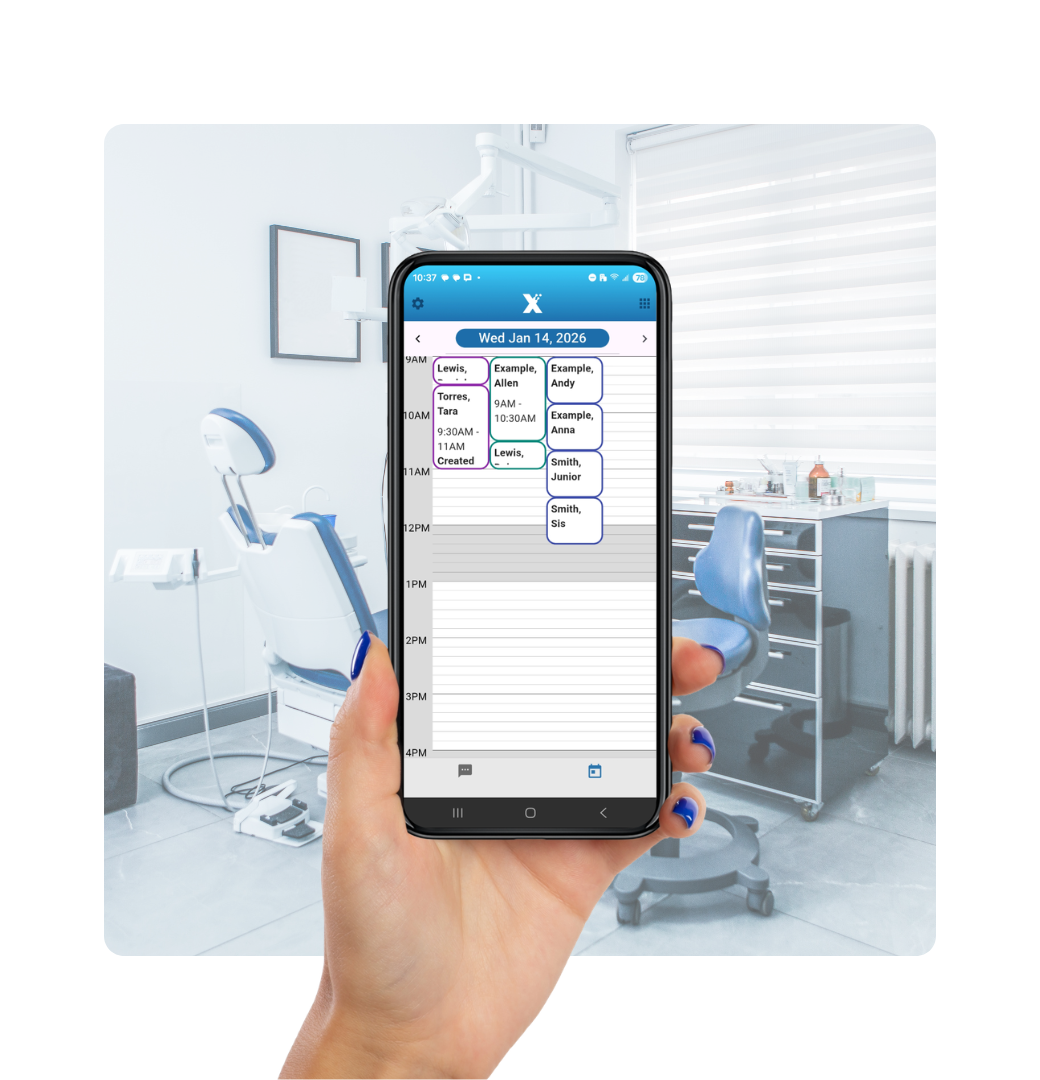 FlexMobile on phone in dentist office (1)